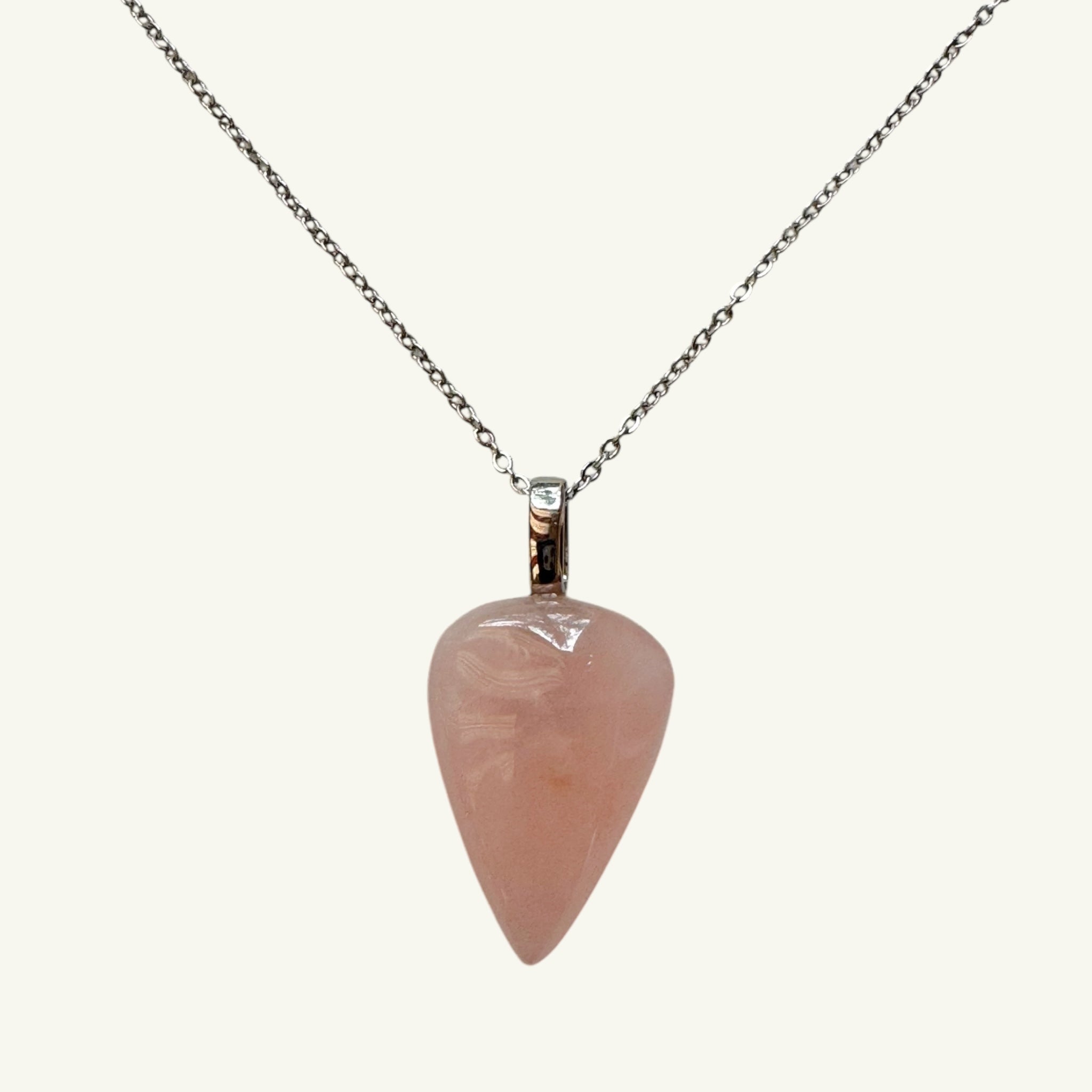 Collana quarzo rosa 30x20 mm Sharifa Crystals